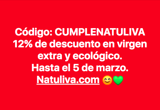 Descuento aceite virgen extra Natuliva